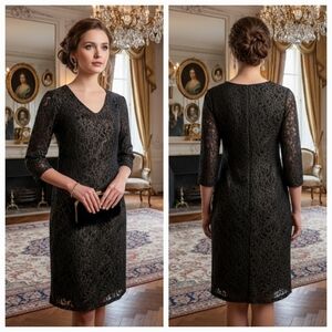 Colleen Lopez XS Whimsigoth Timeless Romantic Metallic Lace Cocktail Dress